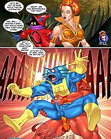 He Man sex comics - superhero cumshots on chick's face