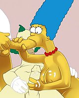 Marge Simpson sucks clown's dong