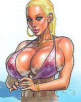 Cum on big cartoon boobs - cumshots